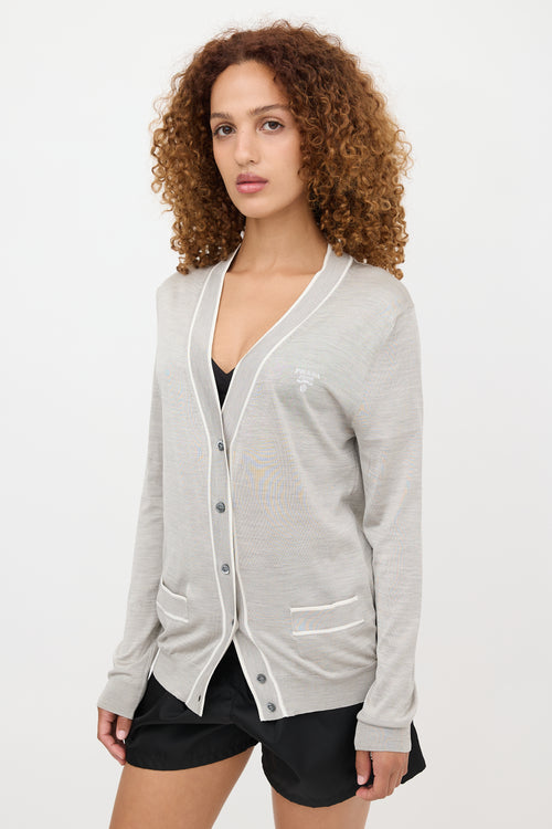 Prada Jersey Logo Cardigan