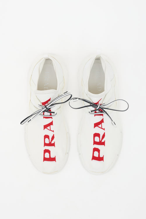 Prada Knit Logo Sock Sneaker