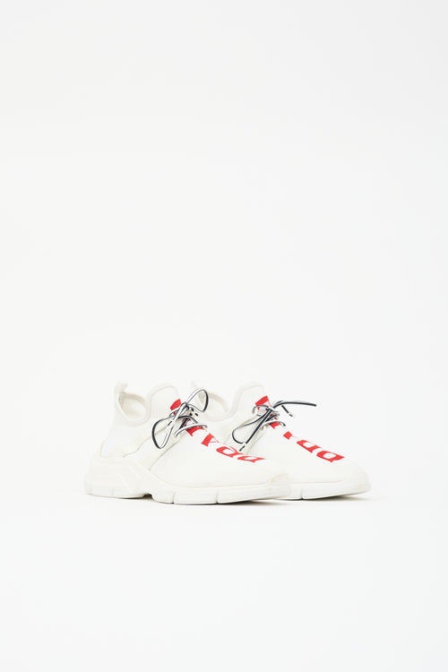 Prada Knit Logo Sock Sneaker