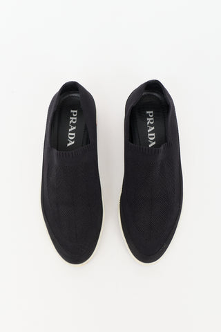 Prada Knit Twill Slip On Sneaker