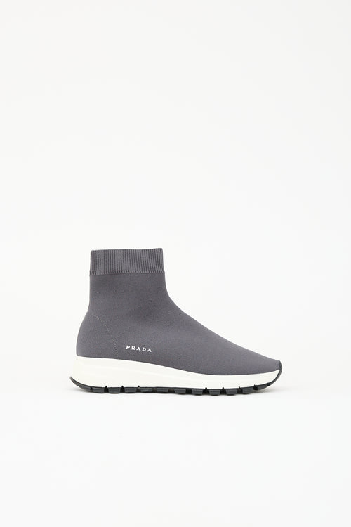 Prada Knit Logo Sock Sneaker
