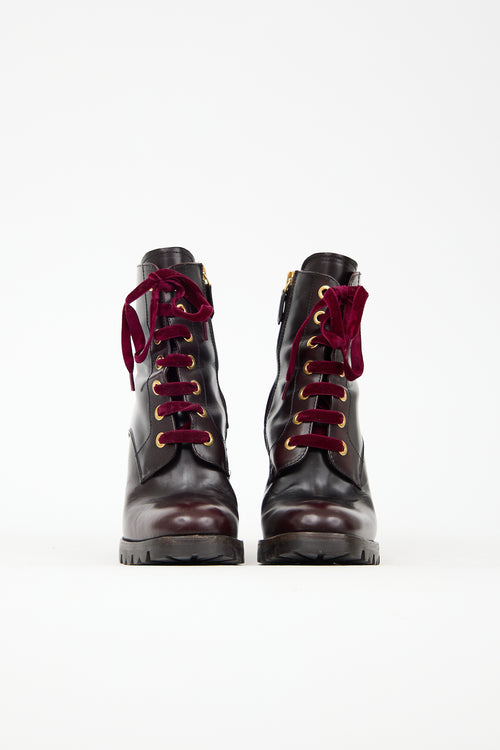 Prada Lace Up Ankle Boot