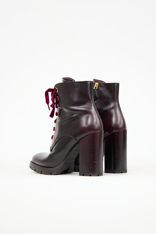 Prada Lace Up Ankle Boot