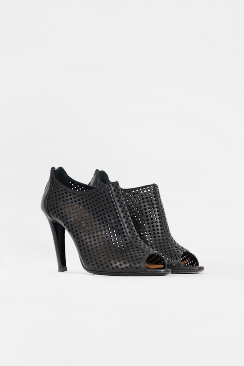 Prada Laser Cut Leather Bootie
