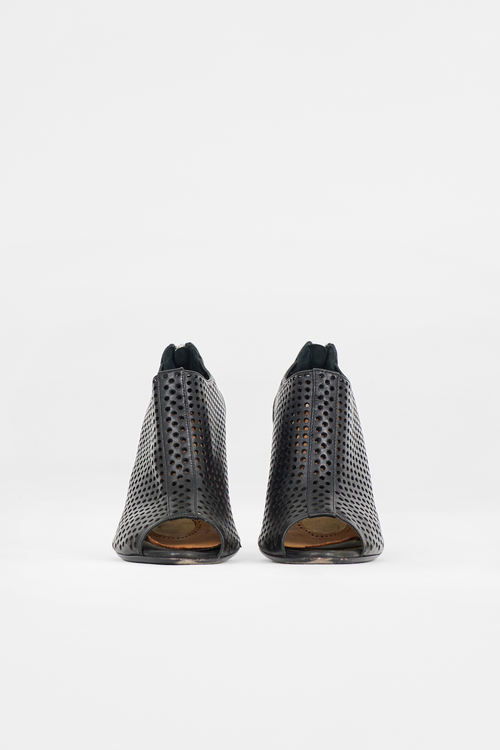 Prada Laser Cut Leather Bootie