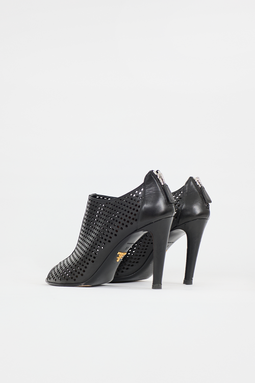 Prada Laser Cut Leather Bootie