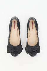 Prada Leather Bow Ballet Flat