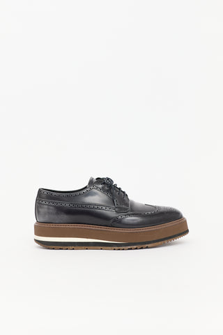 Prada Leather Brogue Platform Oxford