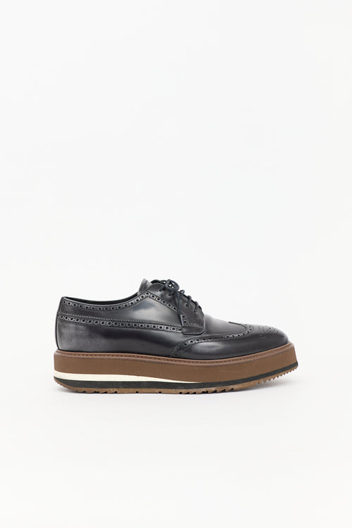 Prada Leather Brogue Platform Oxford
