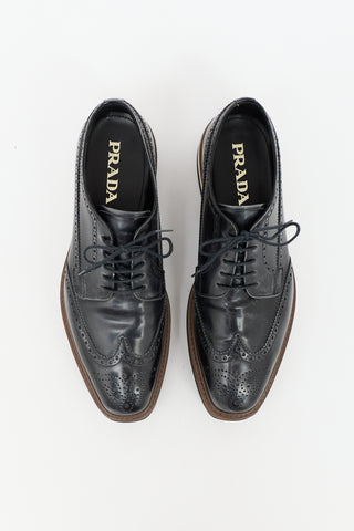Prada Leather Brogue Platform Oxford