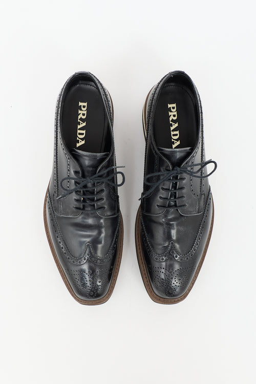 Prada Leather Brogue Platform Oxford