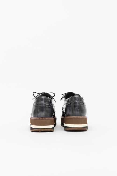 Prada Leather Brogue Platform Oxford