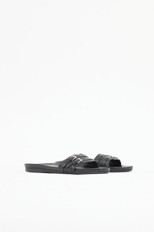 Prada Leather Buckle Slide