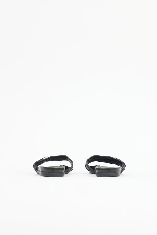 Prada Leather Buckle Slide