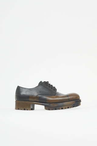 Prada Leather Camouflage Dipped Derby