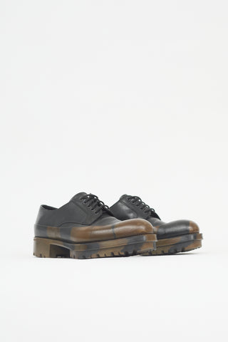 Prada Leather Camouflage Dipped Derby