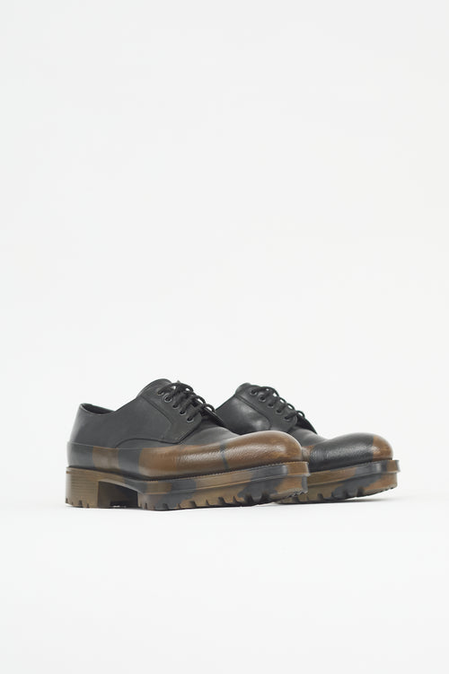 Prada Leather Camouflage Dipped Derby