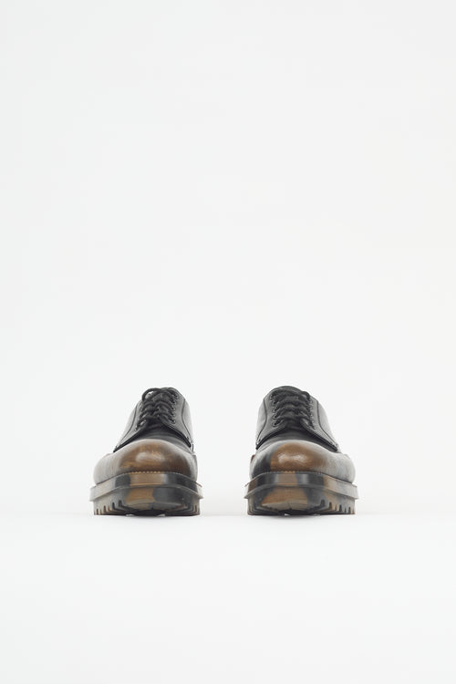 Prada Leather Camouflage Dipped Derby