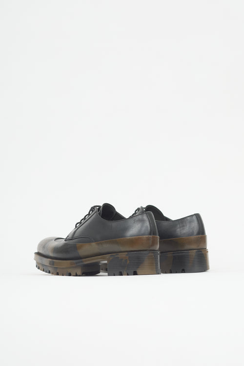 Prada Leather Camouflage Dipped Derby