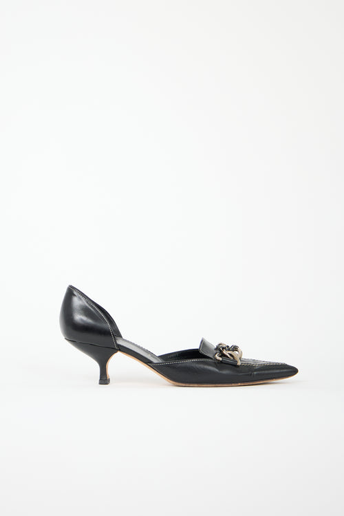 Prada Leather Chain D'Orsay Heel