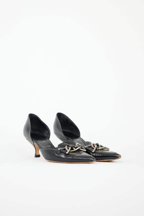 Prada Leather Chain D'Orsay Heel