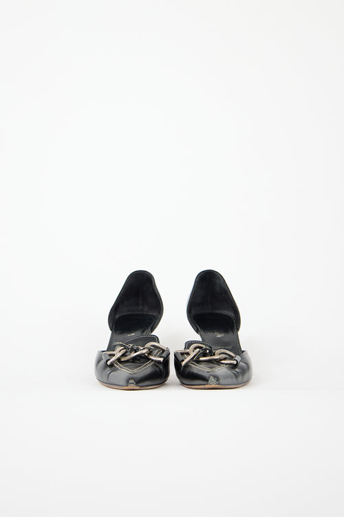 Prada Leather Chain D'Orsay Heel