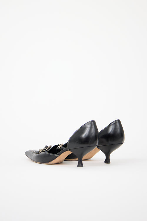 Prada Leather Chain D'Orsay Heel