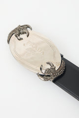 Prada Leather Claw Logo Belt