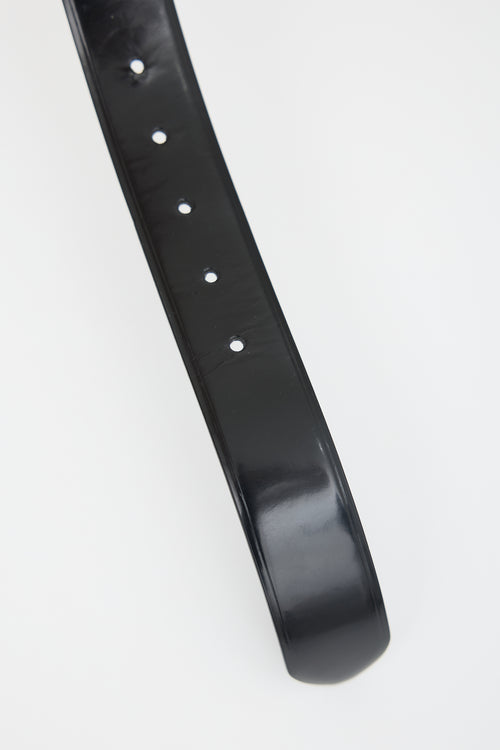 Prada Leather Claw Logo Belt