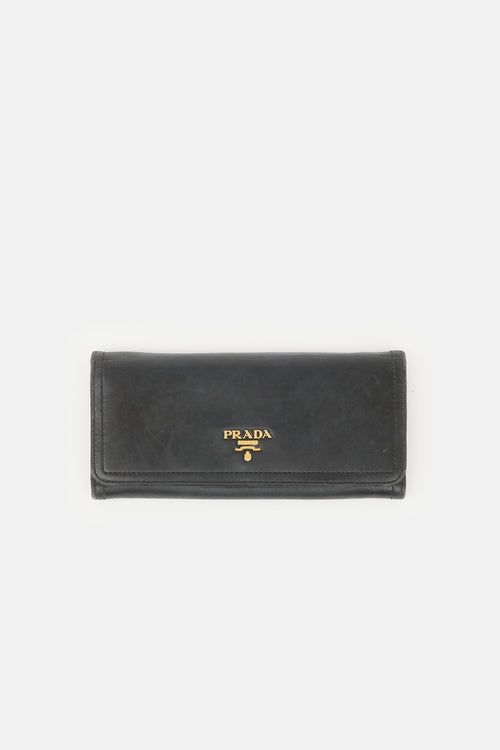 Prada Leather Continental Flap Wallet