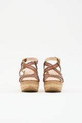 Prada Leather Wedge Sandal