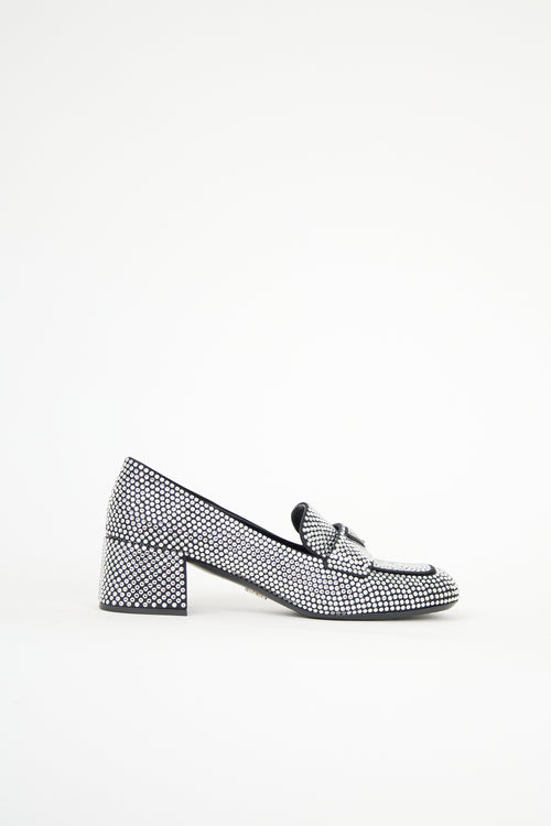 Prada Leather Embellished Loafer