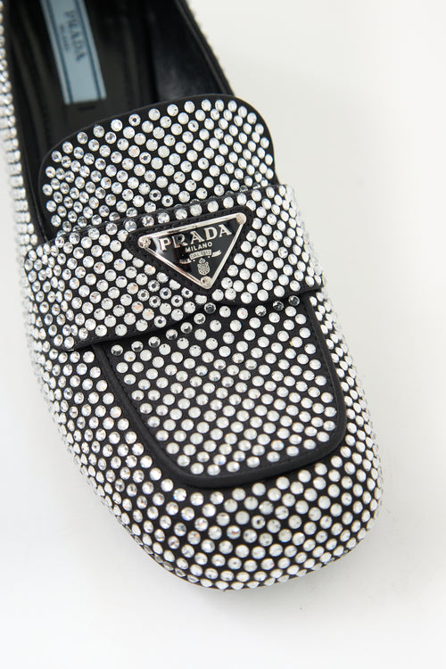 Prada Leather Embellished Loafer