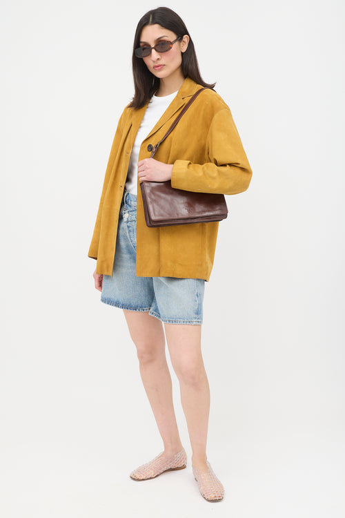 Prada Leather Double Buckle Shoulder Bag