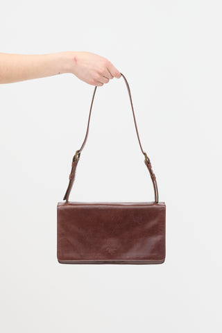 Prada Leather Double Buckle Shoulder Bag