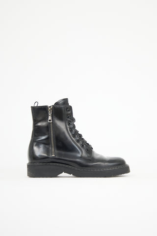 Prada Leather Double Zip Boot