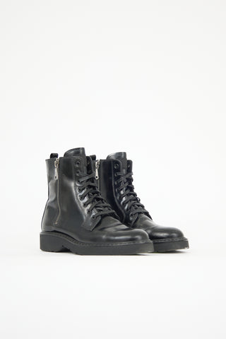 Prada Leather Double Zip Boot