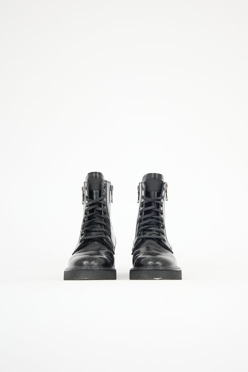 Prada Leather Double Zip Boot