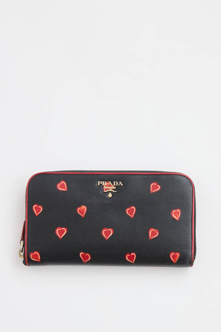 Prada Heart Continental Wallet