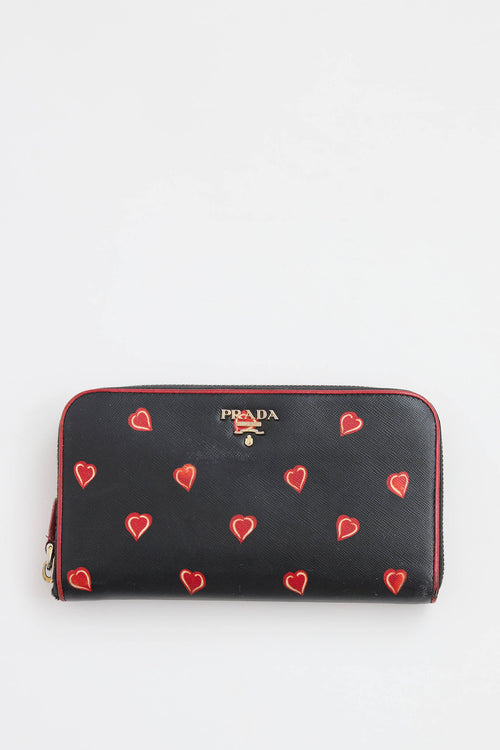 Prada Heart Continental Wallet