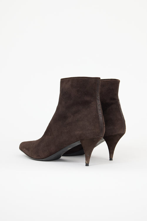 Prada Suede Heeled Ankle Boot