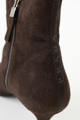 Prada Suede Heeled Ankle Boot