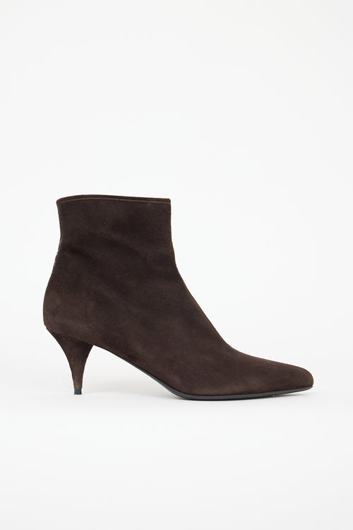 Prada Suede Heeled Ankle Boot