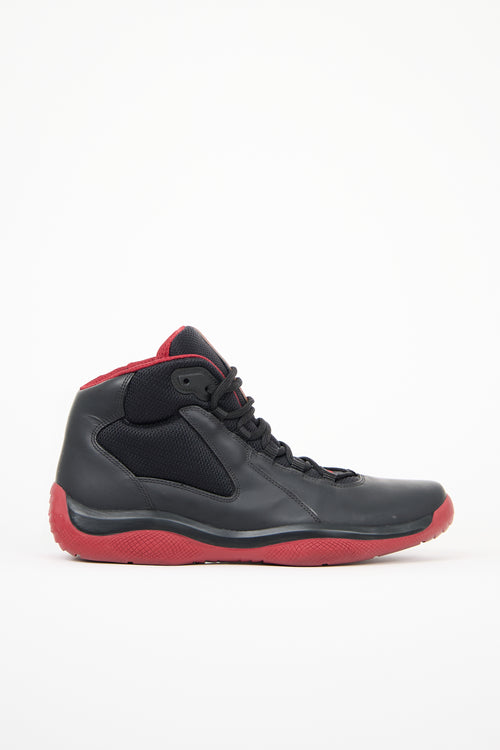 Prada Leather High Top Sneaker