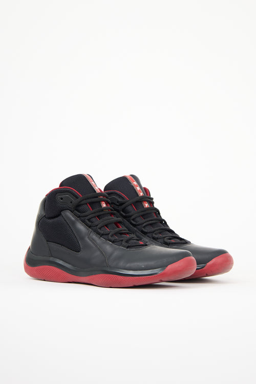 Prada Leather High Top Sneaker