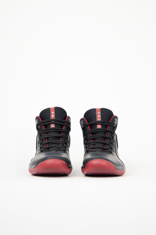 Prada Leather High Top Sneaker