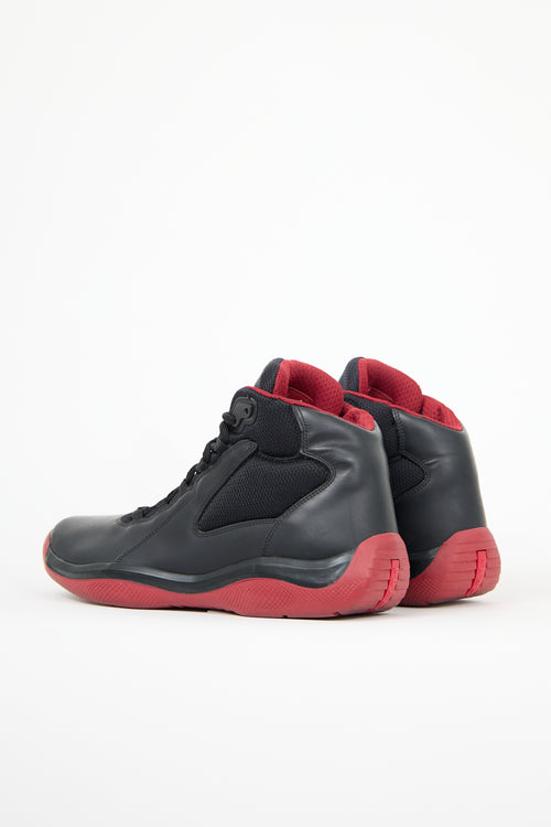 Prada Leather High Top Sneaker
