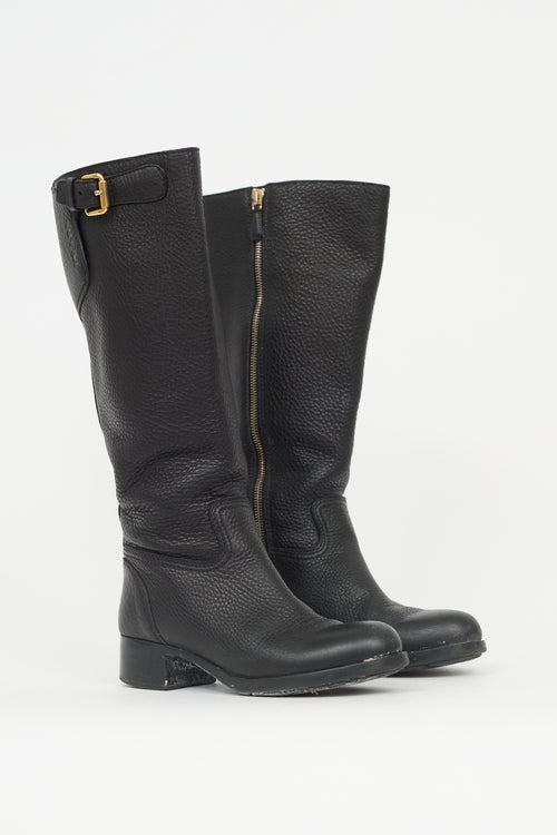 Prada Leather Knee Boot