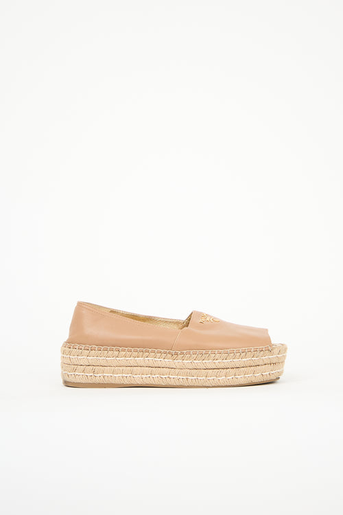 Prada Leather Platform Espadrille