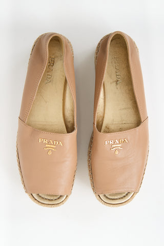Prada Leather Platform Espadrille